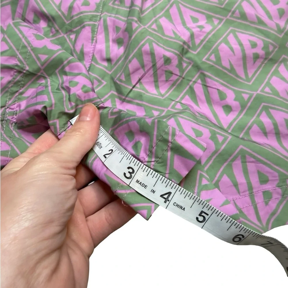🌴🩳 Nikben Pink Green Monogram Swim Trunks Sz‎ L 🩳🌴